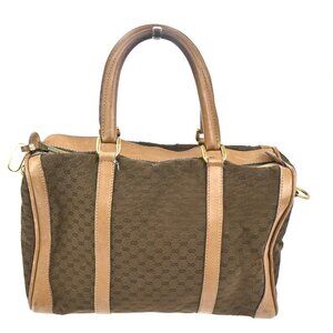 GUCCI Micro GG Pattern Hand Bag Canvas Leather Brown Beige GHW Italy 60TA467